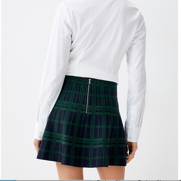 Green and black plaid tartan knit jersey skater skirt NWT - Picture 12 of 12